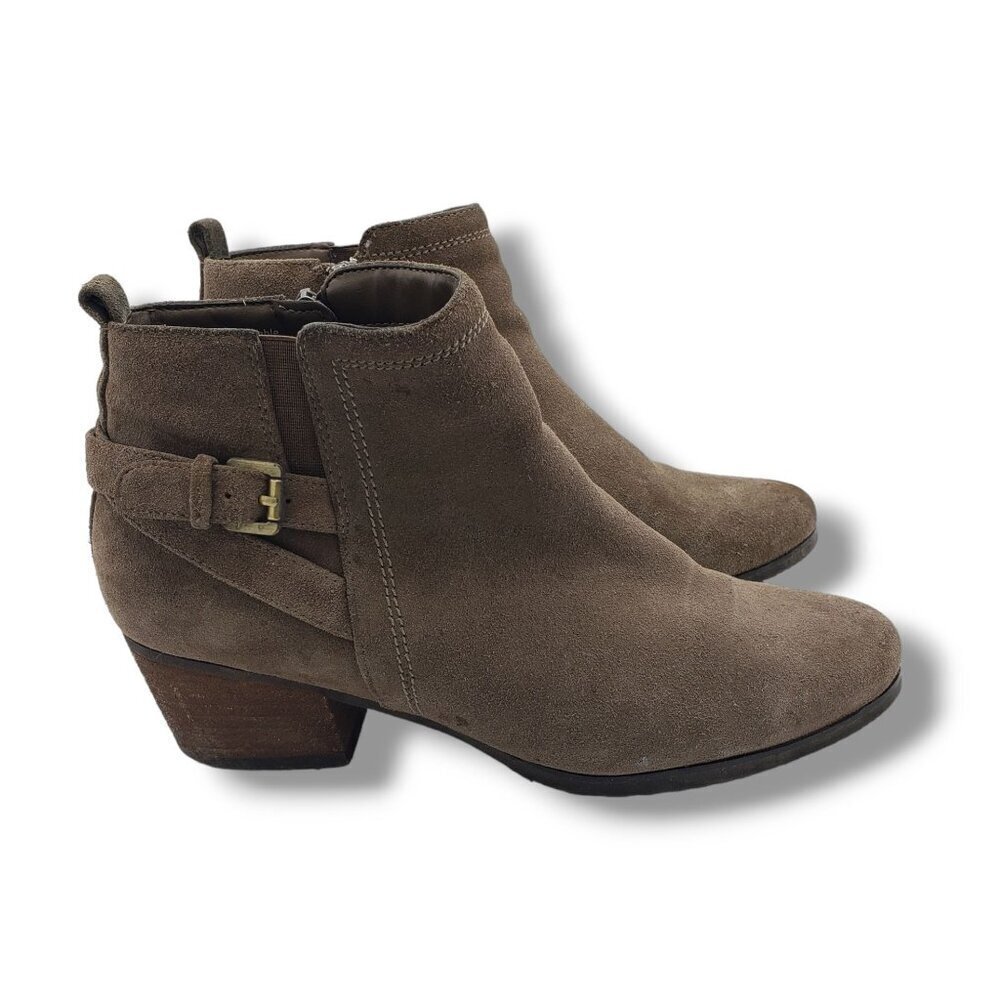 Blondo‎ Idra Waterproof Booties Womens 9.5 Brown Suede Ankle Zip